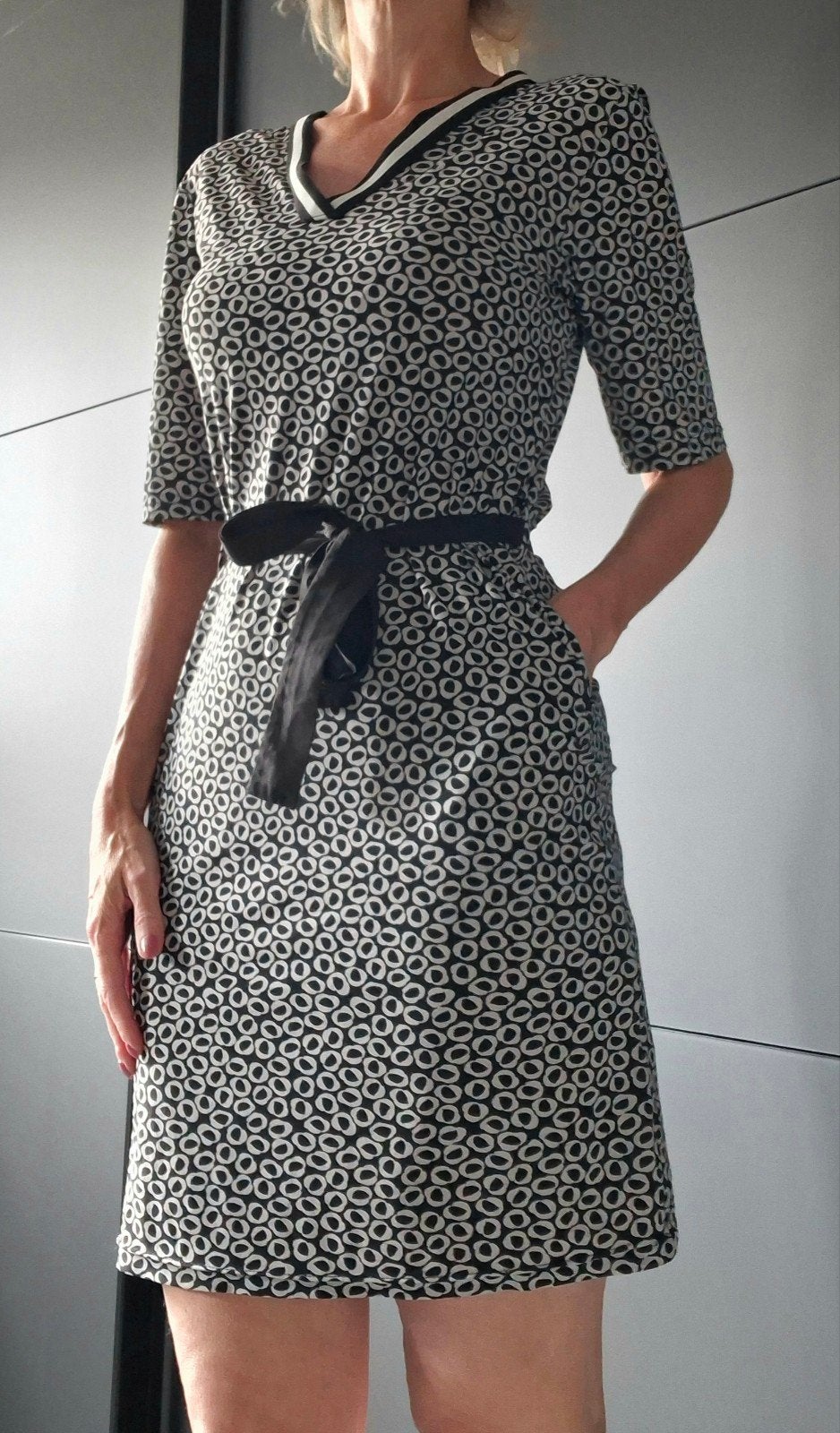 Studio Anneloes jurk met print mt S | Zwart/wit | Heel goed, Verzenden, Zo goed als nieuw, Zwart