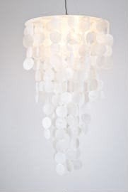 Capiz Hanglamp met schelpen - Wit, Bohemian, Natuurlijk, Modern, Natuurlijk materiaal, Nieuw, E27 (groot)