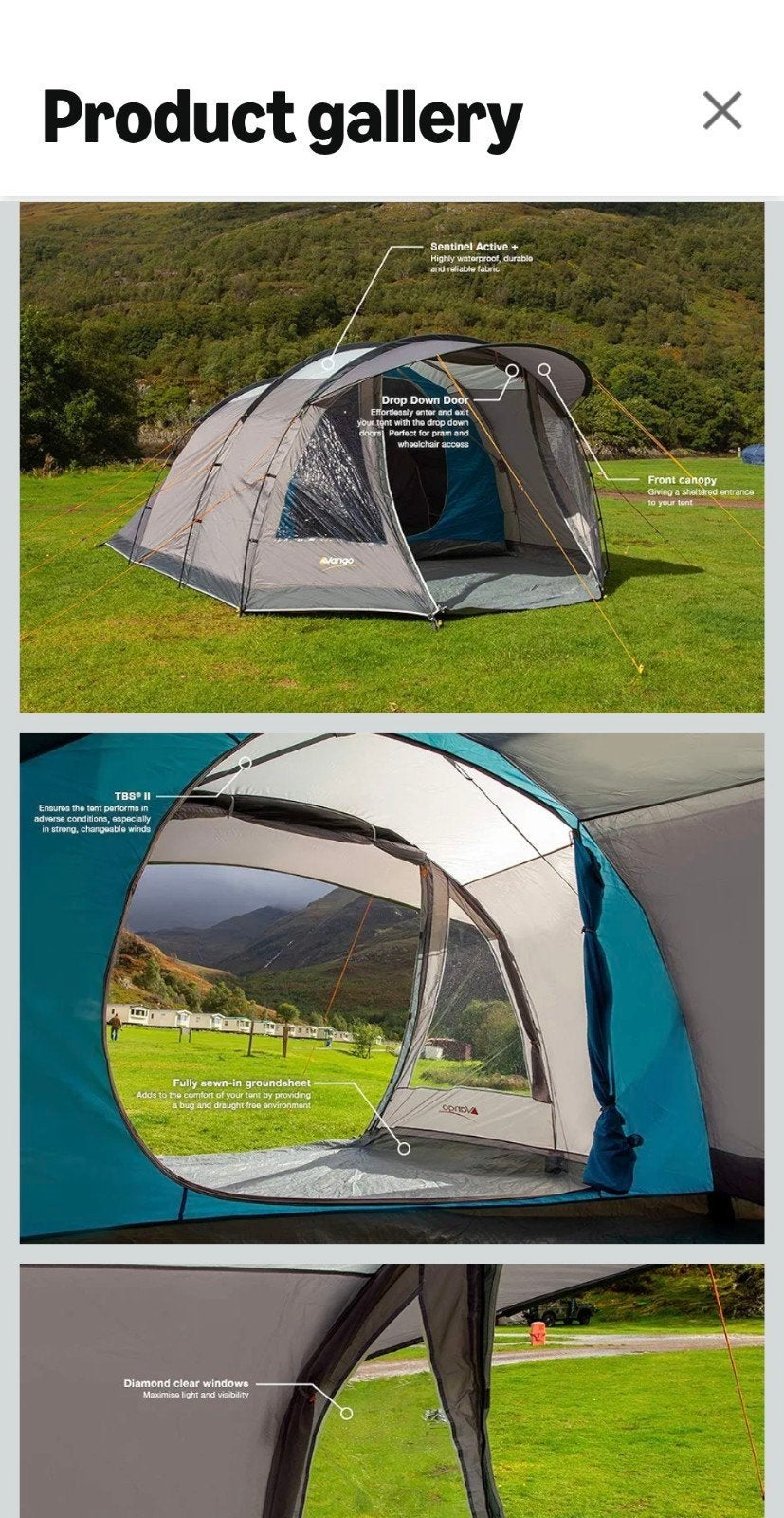 Vango Tyneham 500 Tent, Caravans en Kamperen, Tenten, Ophalen, Zo goed als nieuw, Tot en met 5