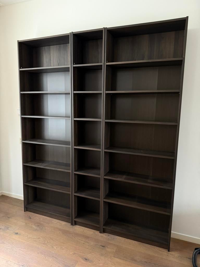 Billy boekenkast 3 stuks plus verhogingen, Ophalen, 200 cm of meer, Nieuw, 200 cm of meer