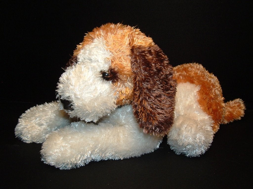 MOOIE HOND PLUCHE WIT/ORANJEBRUIN MET DOENKERBRUIN, Ophalen of Verzenden, Nieuw, Overige typen