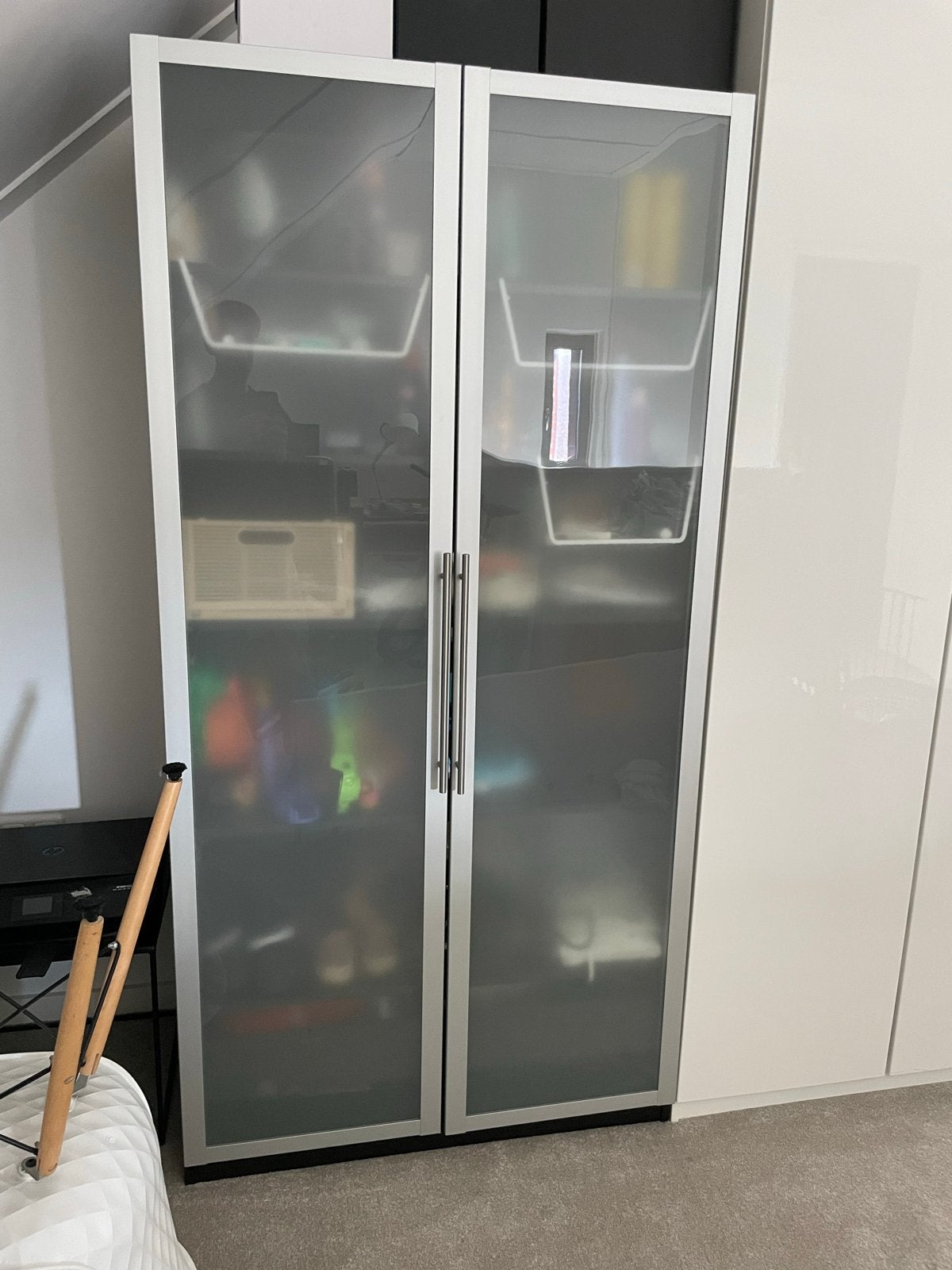Ikea Pax Drammen kastdeuren - aluminium met glas, Ophalen, Minder dan 50 cm, Gebruikt, Glas