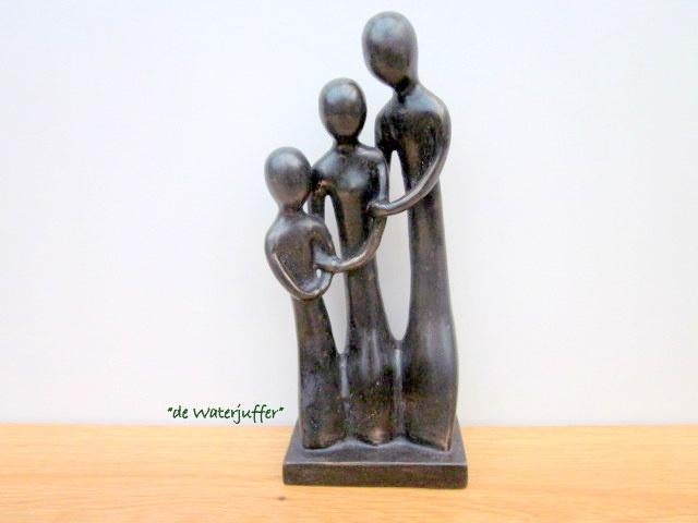 042* Bronzen beeld Familie (Boven €75 geenverzendkosten), Ophalen of Verzenden, Nieuw, Overige materialen, Mensenbeeld