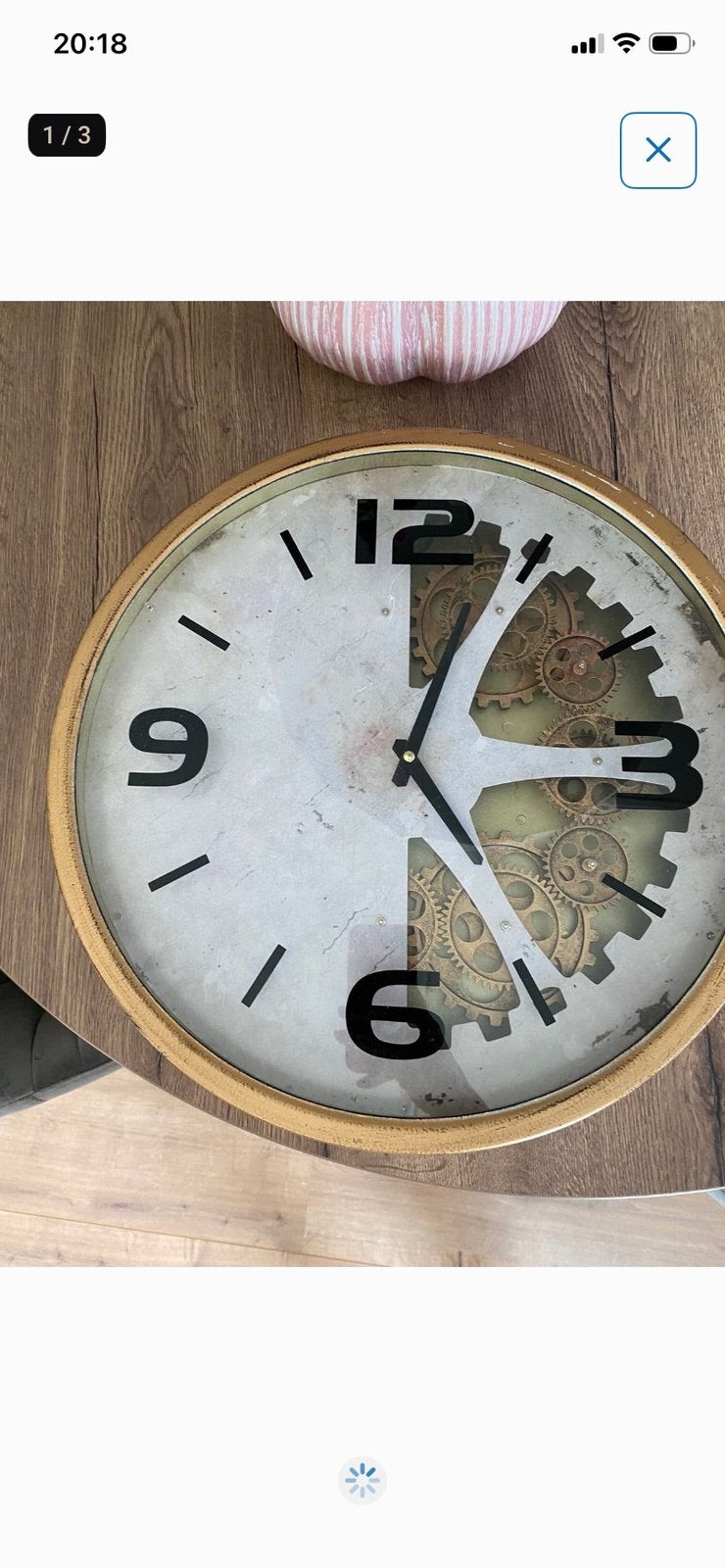 Klok met tandwielen, Huis en Inrichting, Ophalen, Zo goed als nieuw, Wandklok