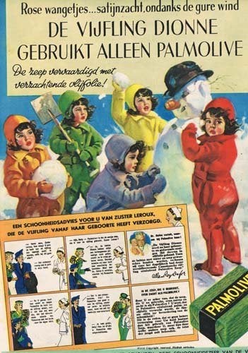 Palmolive - Advertenties - DIONNE VIJFLING - 1938, Ophalen of Verzenden, 1920 tot 1940, Knipsel(s)