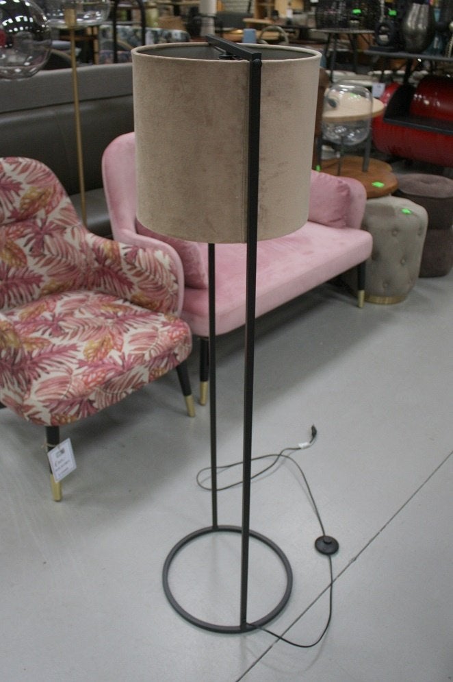 Hippe vloerlamp Santos Light & Living metaal & velvet, Ophalen, E27 (groot), 150 tot 200 cm, Textiel