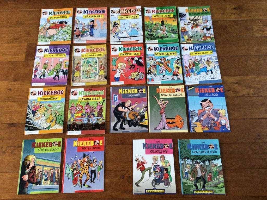 KIEKEBOE / KIEKEBOES 34 strips in goede tot zeer goede staat, Gelezen, Merho, Ophalen of Verzenden, Meerdere stripboeken