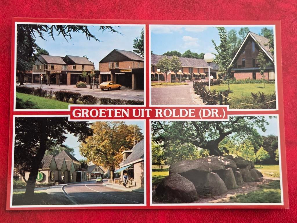 Rolde bij Assen 4-luik met Hunebed, Verzamelen, Ansichtkaarten | Nederland, Ophalen of Verzenden, Drenthe
