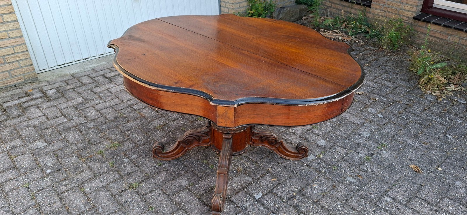 Mahonie collissentafel uittrekbaar in mooie staat, Ophalen