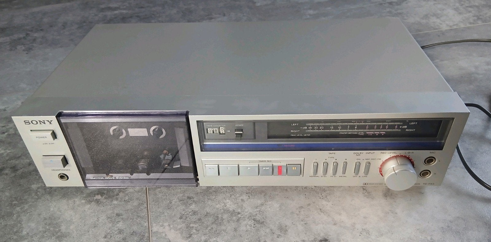 Sony TC-FX3 Stereo Cassettedeck – Vintage Tapecorder Silver, Ophalen of Verzenden, Enkel, Sony, Tape counter