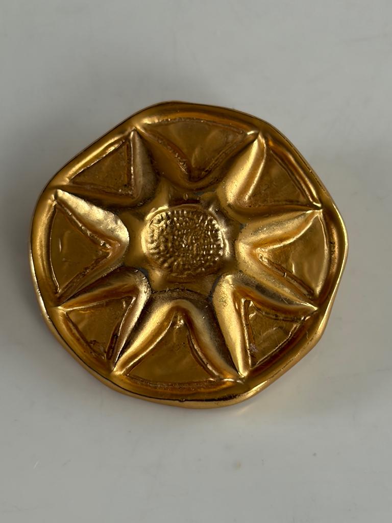 Broche veneco vintage goud verguld zon, Overige materialen, Minder dan 4 cm, Ophalen of Verzenden, Zo goed als nieuw