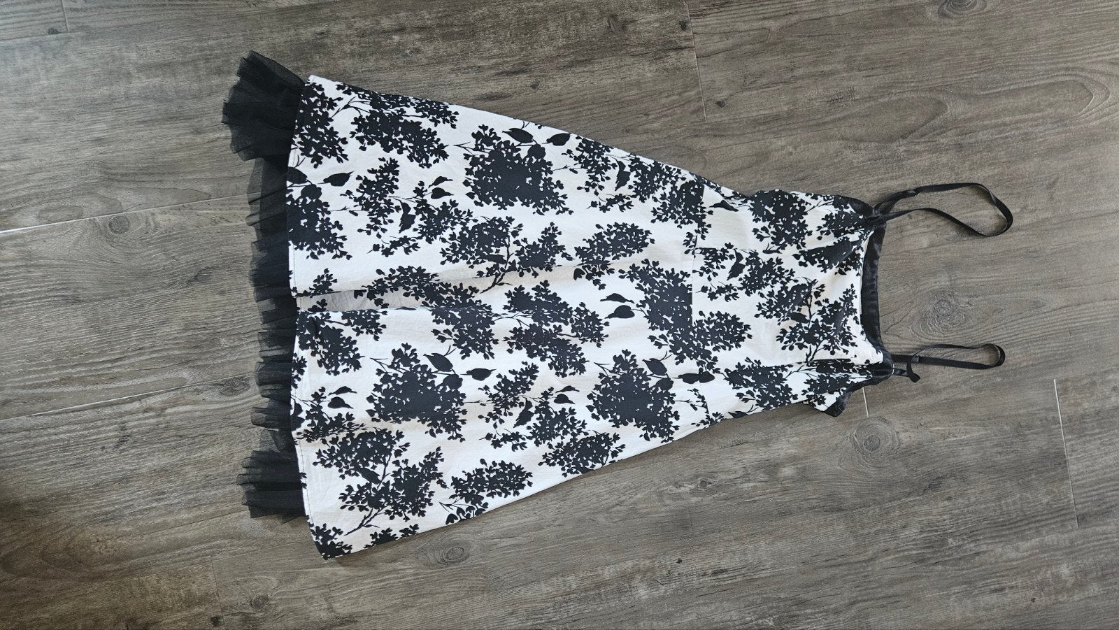 Steps jurk met bloemenprint en tule, maat 36, Zwart, Ophalen of Verzenden, Zo goed als nieuw, Steps