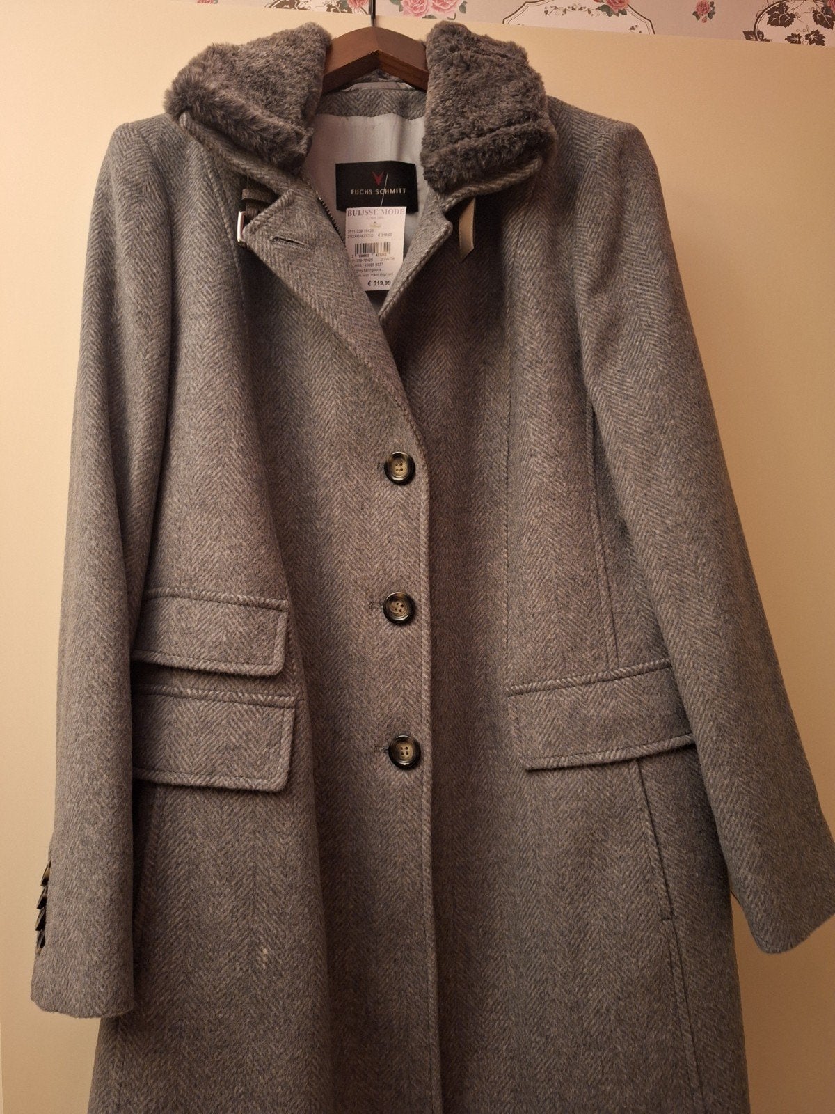 Fuchs Schmitt wollen jas met bontkraag Maat44 Maat 44, Kleding | Dames, Maat 42/44 (L), Nieuw, Ophalen of Verzenden, Fuchs Schmitt