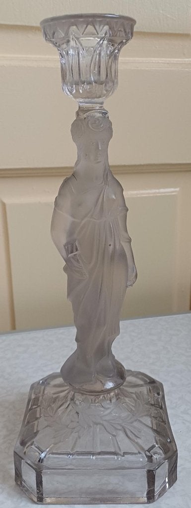 Glazen kaarsen kandelaar maria, Ophalen of Verzenden, Glas