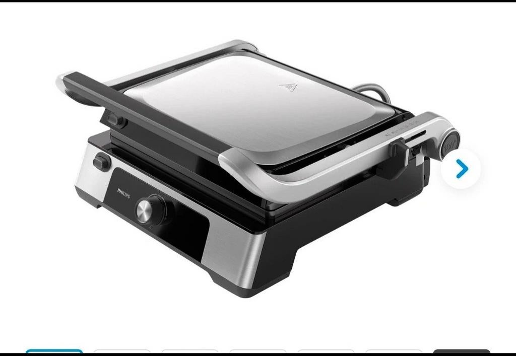 Philips Avance Collection Grill HD6372/90, Ophalen of Verzenden, Uitneembare platen, Zo goed als nieuw