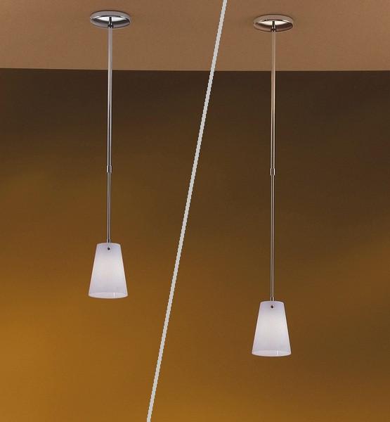 hanglamp glazen kap, telescopisch in hoogte verstelbaar, Ophalen, Zo goed als nieuw, Glas, 75 cm of meer