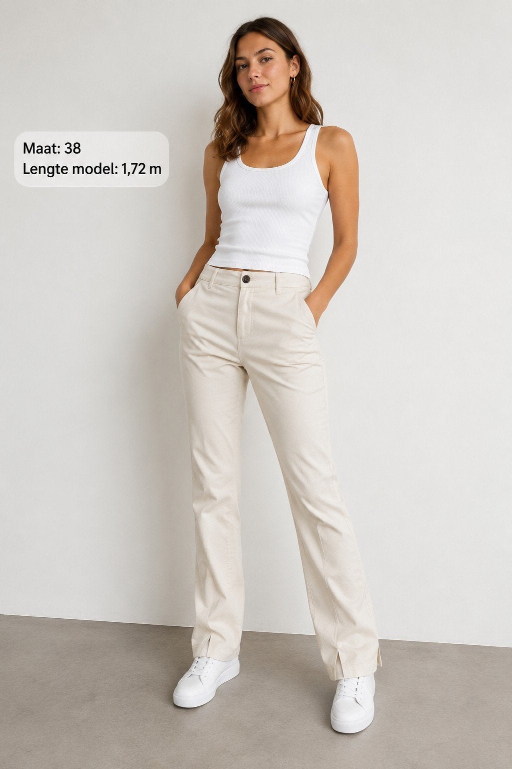 Mango Basics Beige Broek - Maat 38, Maat 38/40 (M), Beige, Mango Basics, Ophalen of Verzenden