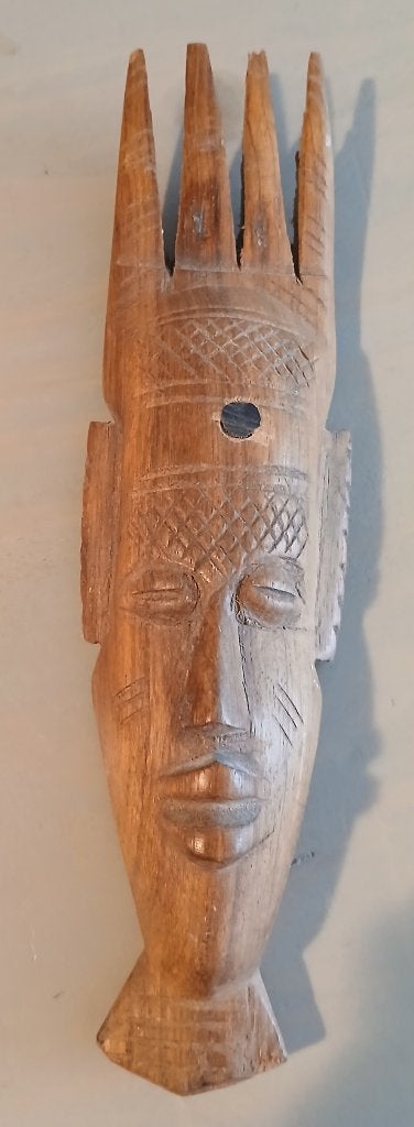 Afrikaanse muur masker houtsnijwerk, Antiek en Kunst, Houtsnijwerk, Ophalen of Verzenden, Handgemaakt, Hout