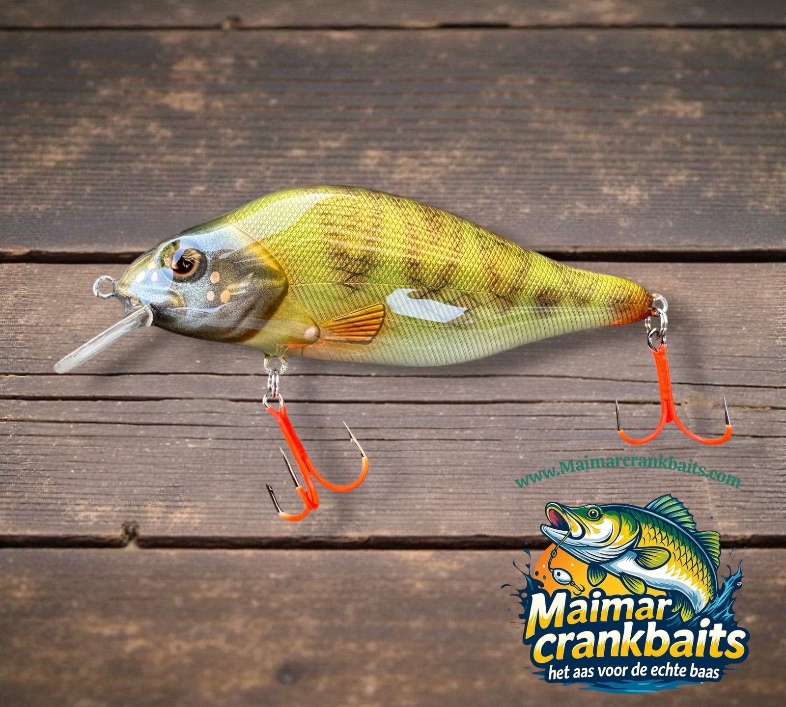 The Walleye 5” custom gespoten en treble 1# afgehaakt, Purmerend, Maimarcrankbaits, Overige typen, Nieuw