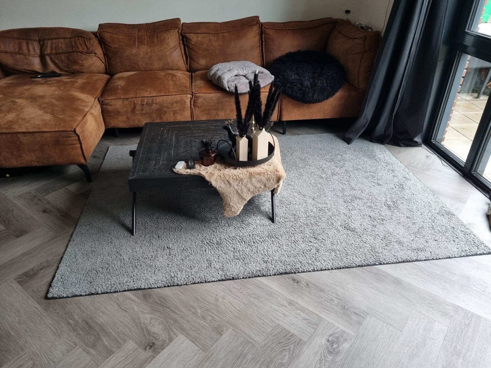 Vloerkleed Bogota donkergrijs 160x230 cm, Ophalen, Chic rustig, 150 tot 200 cm, 200 cm of meer