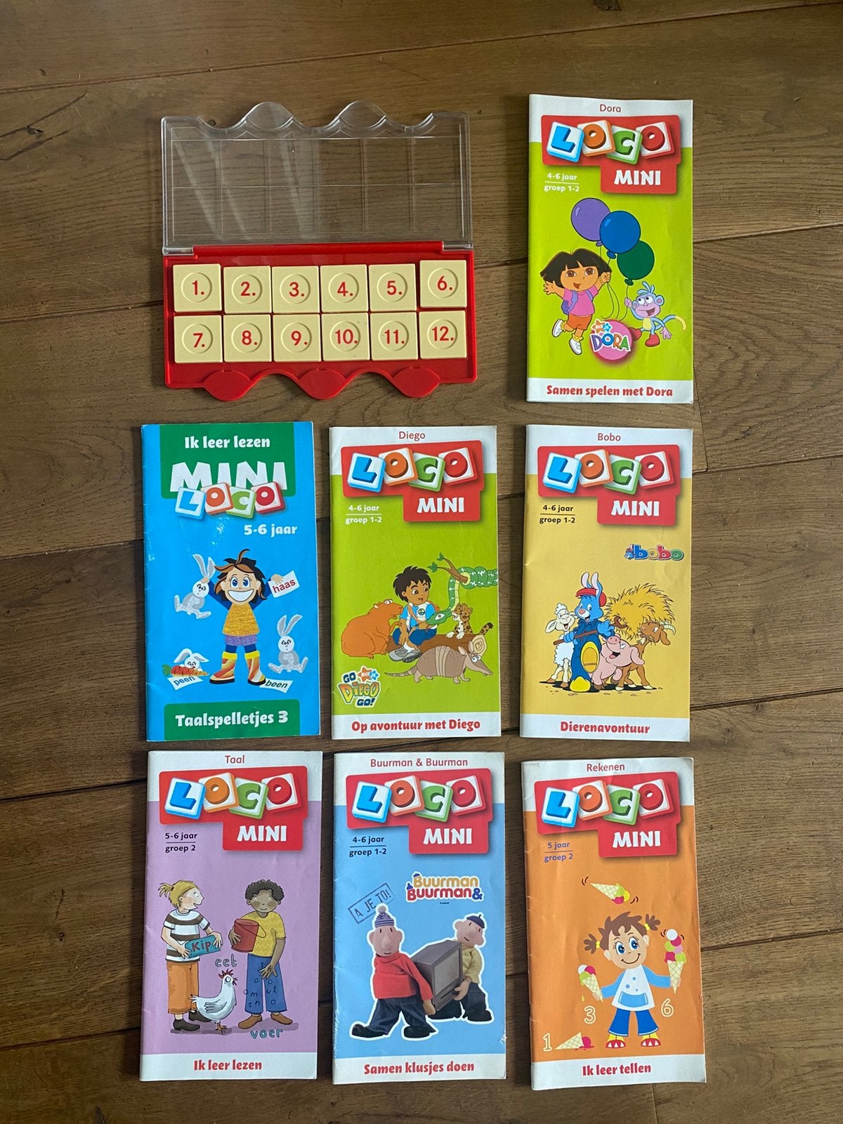 Mini loco set: 7 boekjes en basisdoos. 4 tot 6 jaar, Ophalen of Verzenden, Gebruikt, Taal en Lezen