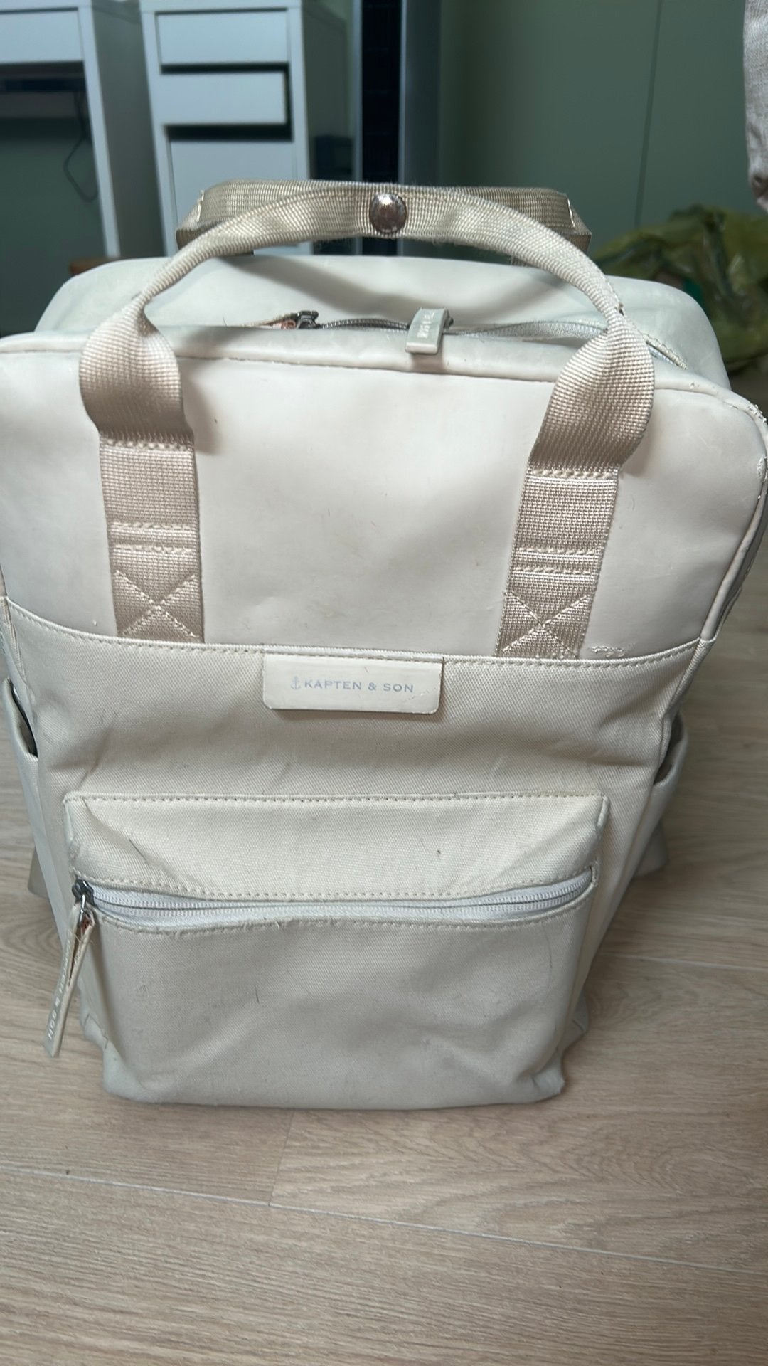 Schooltas erg gebruikt, Gebruikt, Rugtas, Beige, 50 cm of meer