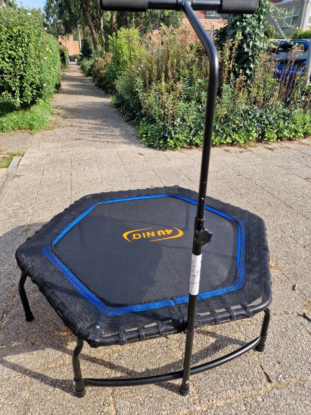 4UNIQ Fitness Trampoline met Handvat - Zwart/Blauw
