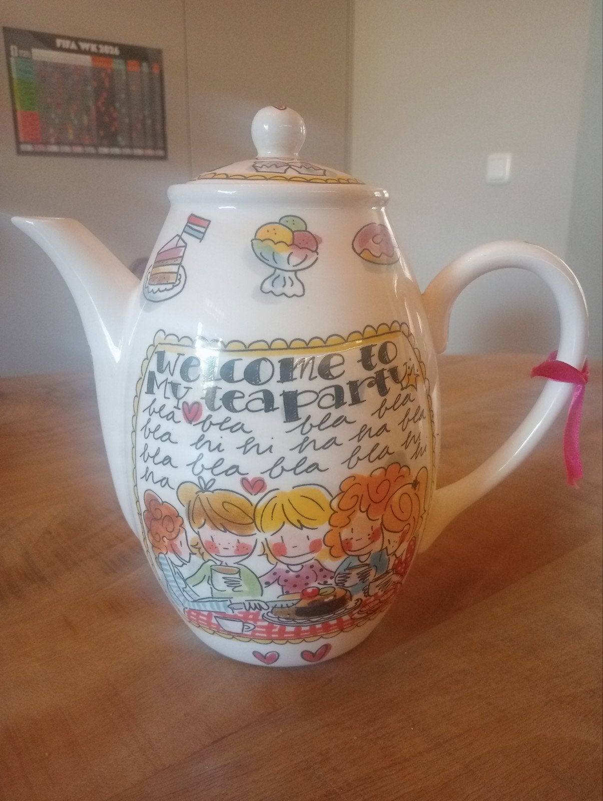Blond Amsterdam Theepot 'Time for Tea' - Hoog model, Ophalen
