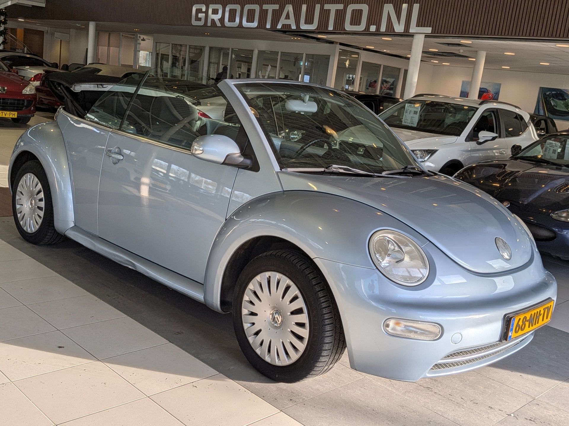 Volkswagen Beetle Cabriolet 1.6 NAP, Airco, Cruise Control,, Stof, Gebruikt, Beetle (Kever), 4 cilinders