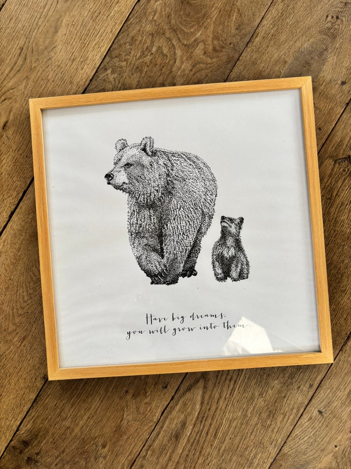 Lijst met print beer, Antiek en Kunst, Ophalen of Verzenden
