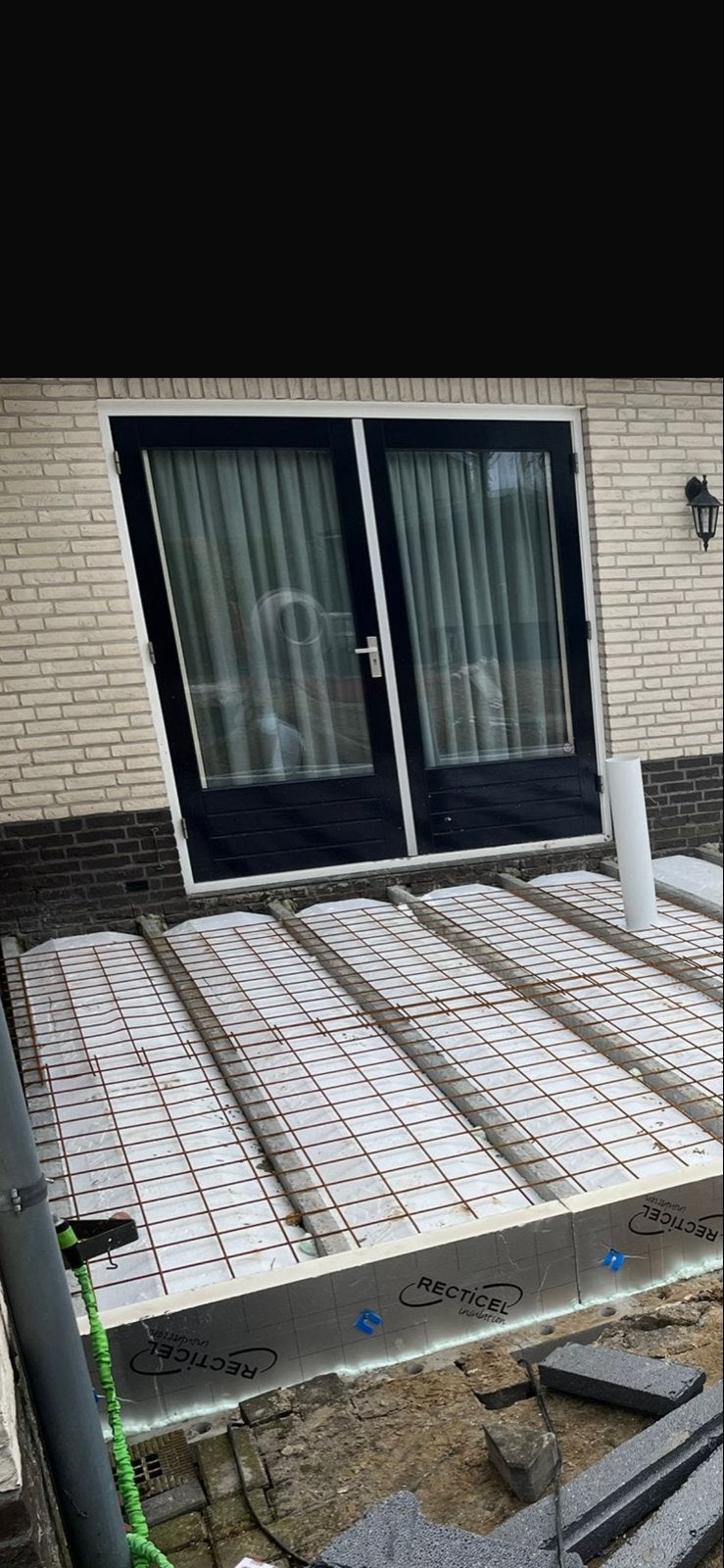 Gebruikte dubbele tuindeur met kozijn, Ophalen, Gebruikt, 120 cm of meer, Buitendeur