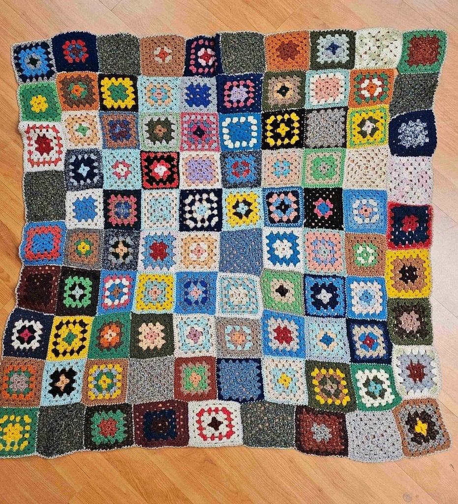 Granny-square 114/114 cm, Djt@dejuistetoon.eu, Ophalen of Verzenden, Zo goed als nieuw, Groen