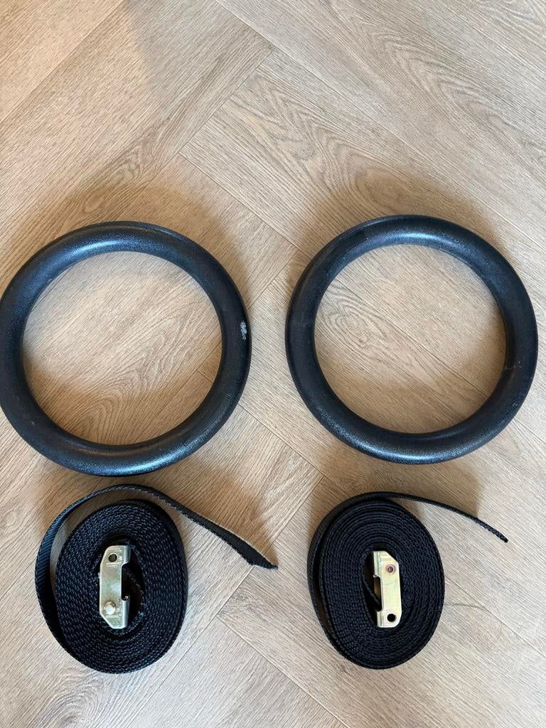 Gymnastiek ringen, Sport en Fitness, Ophalen, Gebruikt, Zwart, Materiaal
