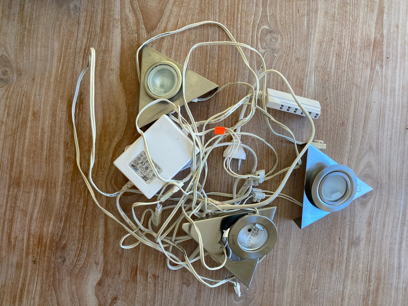 Set van 3 halogeen spotjes met transformator, Metaal, Overige merken, Gebruikt, GU5.3