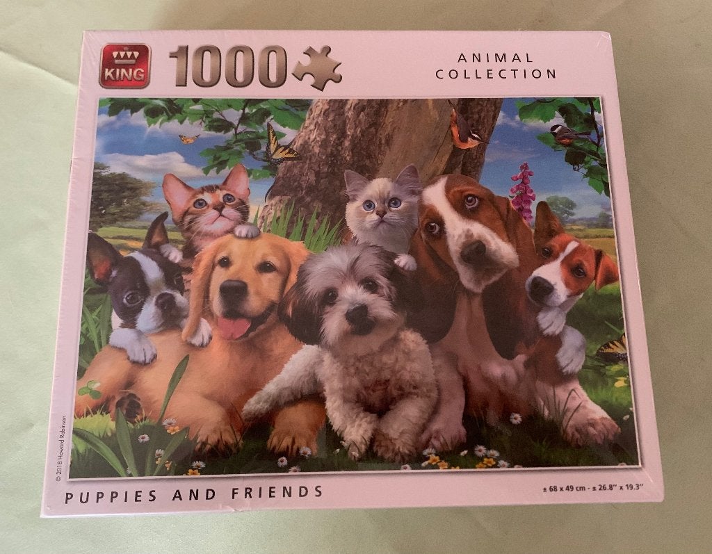 King puzzel: Puppies and friends, 1000 stukjes, nieuw, Ophalen of Verzenden, 500 t/m 1500 stukjes, Nieuw, Legpuzzel