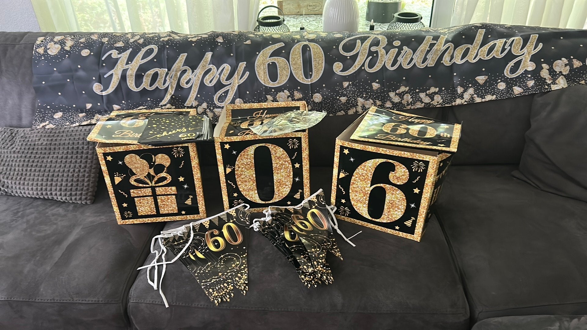 60 jaar feest pakket, Ophalen of Verzenden, Zo goed als nieuw, Versiering, Verjaardag