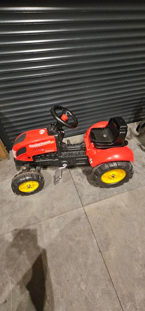 Rode traptractor met aanhanger voor kinderen, Kinderen en Baby's, Speelgoed | Buiten | Voertuigen en Loopfietsen, Ophalen, Gebruikt