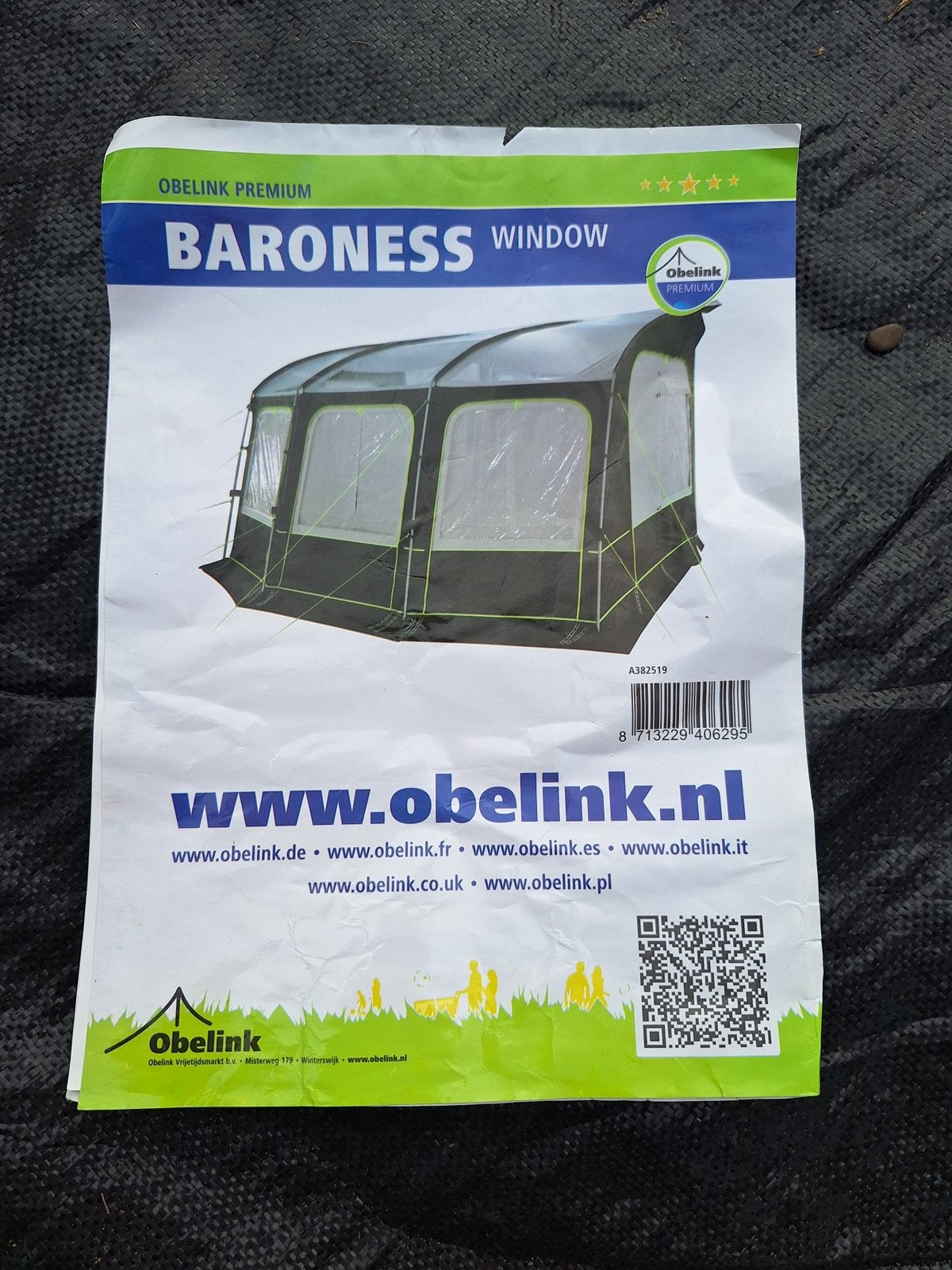 Voortent snel opzetter Obelink Baroness Window 3x gebruikt, Ophalen, Gebruikt, Polyester, Overige merken