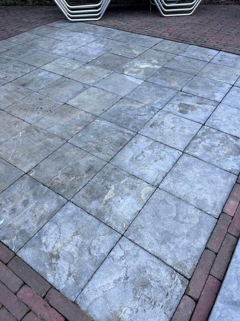Gebruikte terrastegels, chinees hardsteen 30x30, Tuin en Terras, Tegels en Klinkers, Ophalen, Gebruikt, 10 m² of meer, Beton