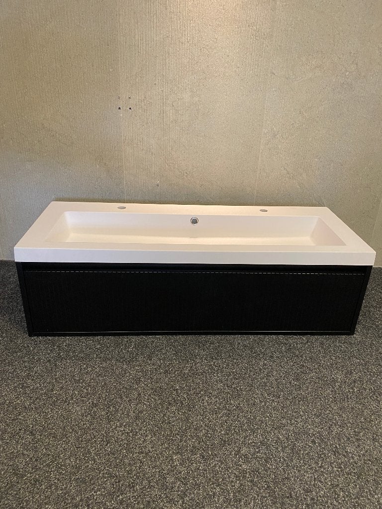 Badmeubel 120 cm zwart Groovy softclose 45 cm diep, Ophalen, 100 tot 150 cm, Nieuw, Minder dan 100 cm