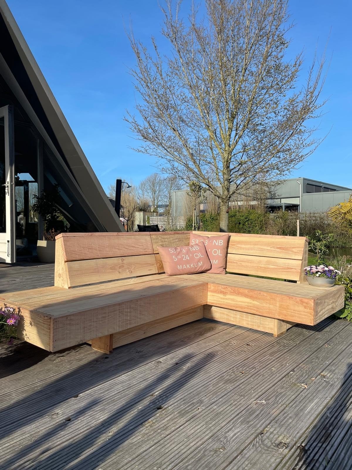 Op maat gemaakte banken douglas hout, Ophalen of Verzenden, Nieuw, Bank