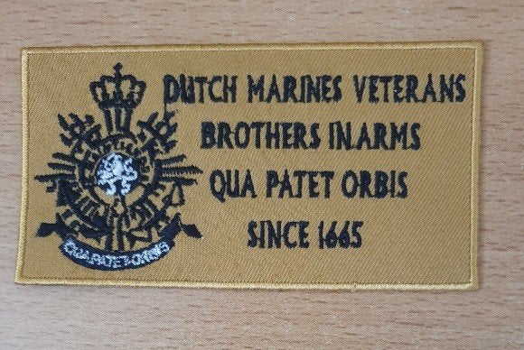 Korps Mariniers Veteraan kaki Badge, Ophalen of Verzenden, Marine, Nederland, Embleem of Badge