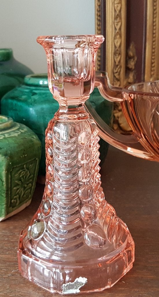 Val Saint Lambert - Luxval, Art Deco kandelaar Model Edward, Ophalen of Verzenden