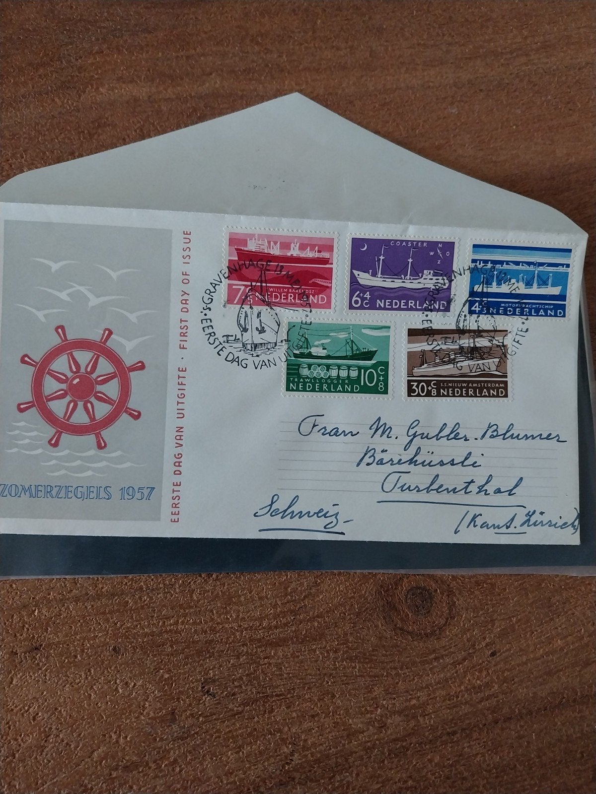Nederlandse gelopen FDC E29 Zomerzegels 1957 CW 40,00., Ophalen of Verzenden, Nederland