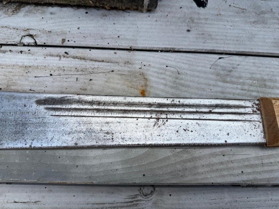 Oud hakmes / machete - 60 cm lang, 9 cm breed, Ophalen of Verzenden