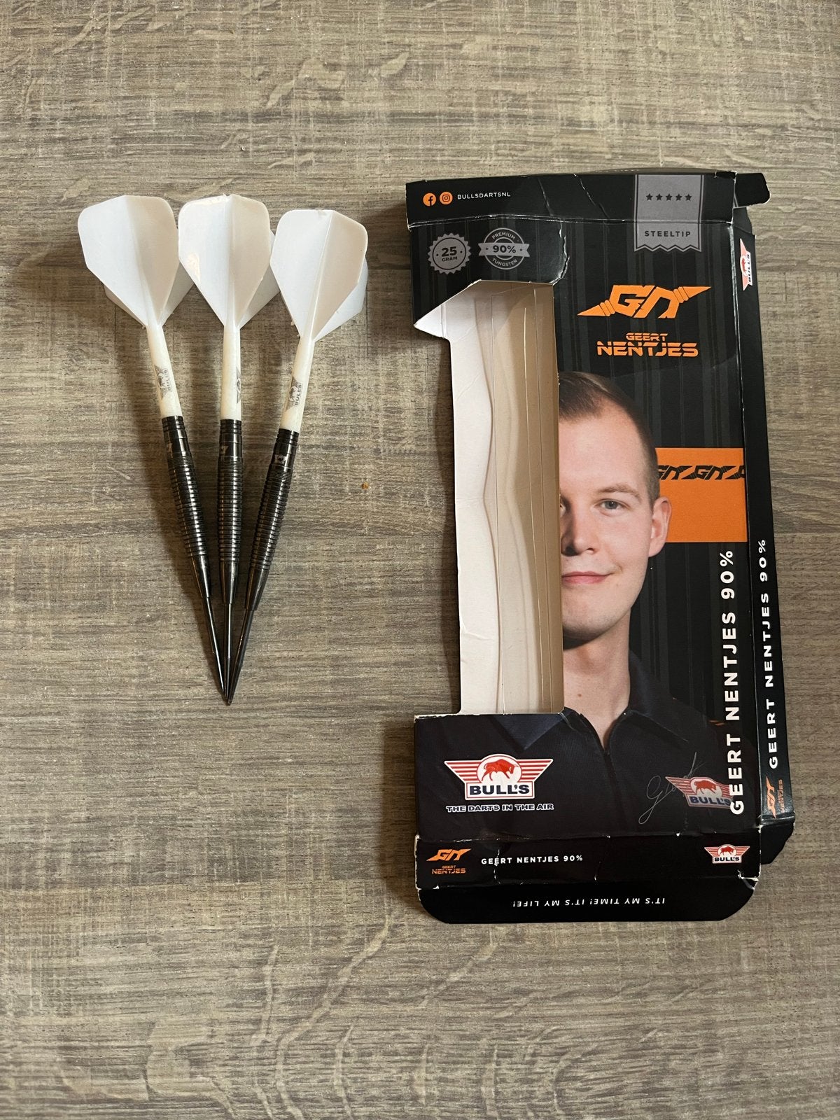 Bulls Geert Nentjes 90% Tungsten Steeltip Darts 25 Gram, Ophalen, Gebruikt, Pijlen