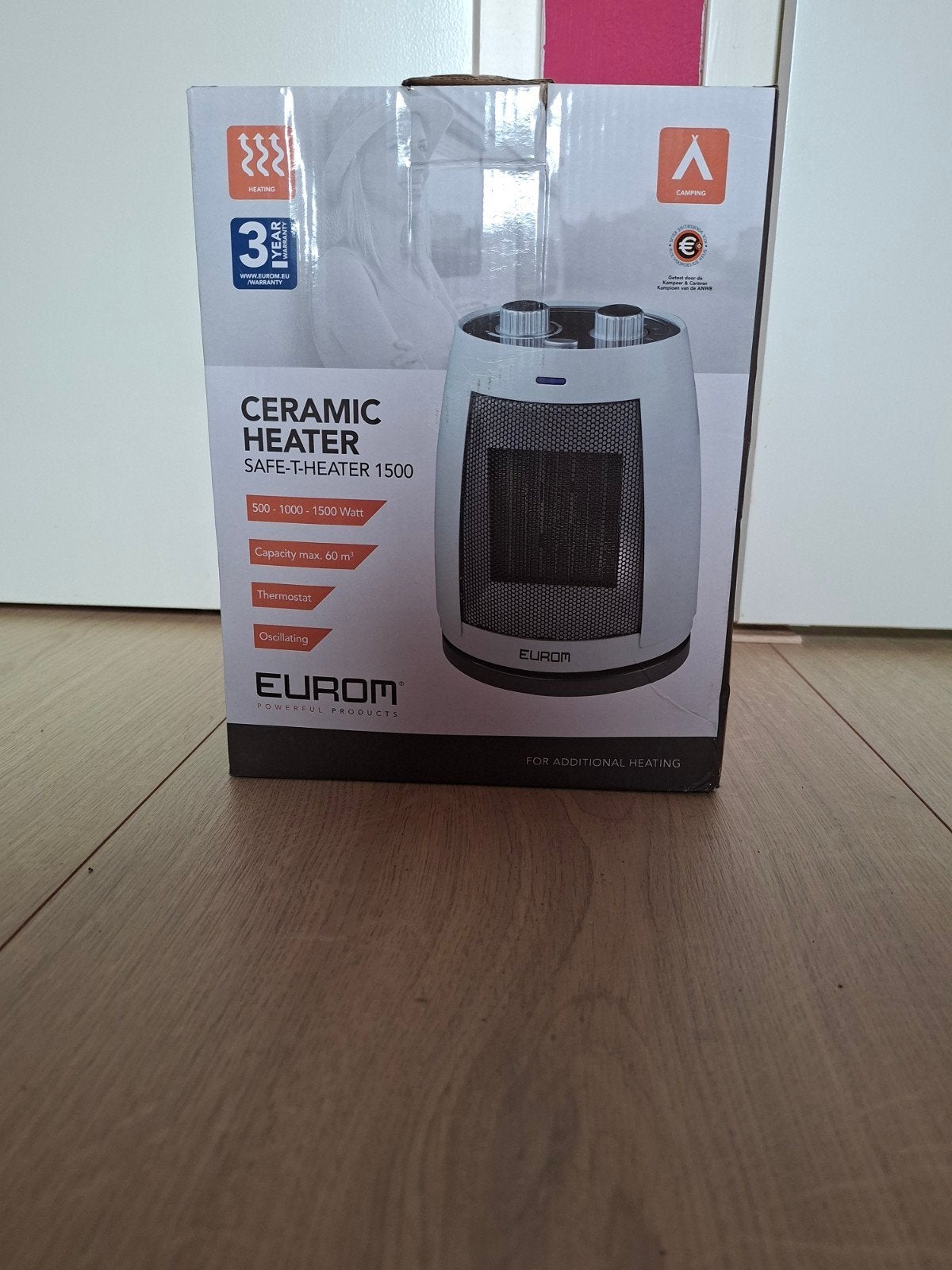 Eurom Safe-T-Heater 1500 Keramische Kachel - Camping, Huis en Inrichting, Ophalen, Overige soorten, Elektrisch, Zo goed als nieuw