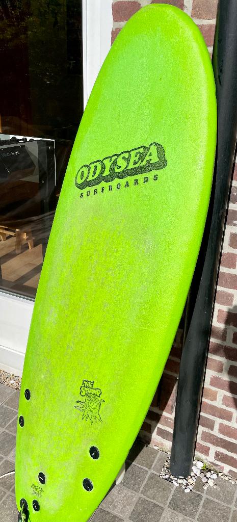 Kids Surfboard 5 feet ( 1.5 m ) 36 ltr green leopard Catch, Watersport en Boten, Ophalen, Gebruikt, Funboard, Met koord