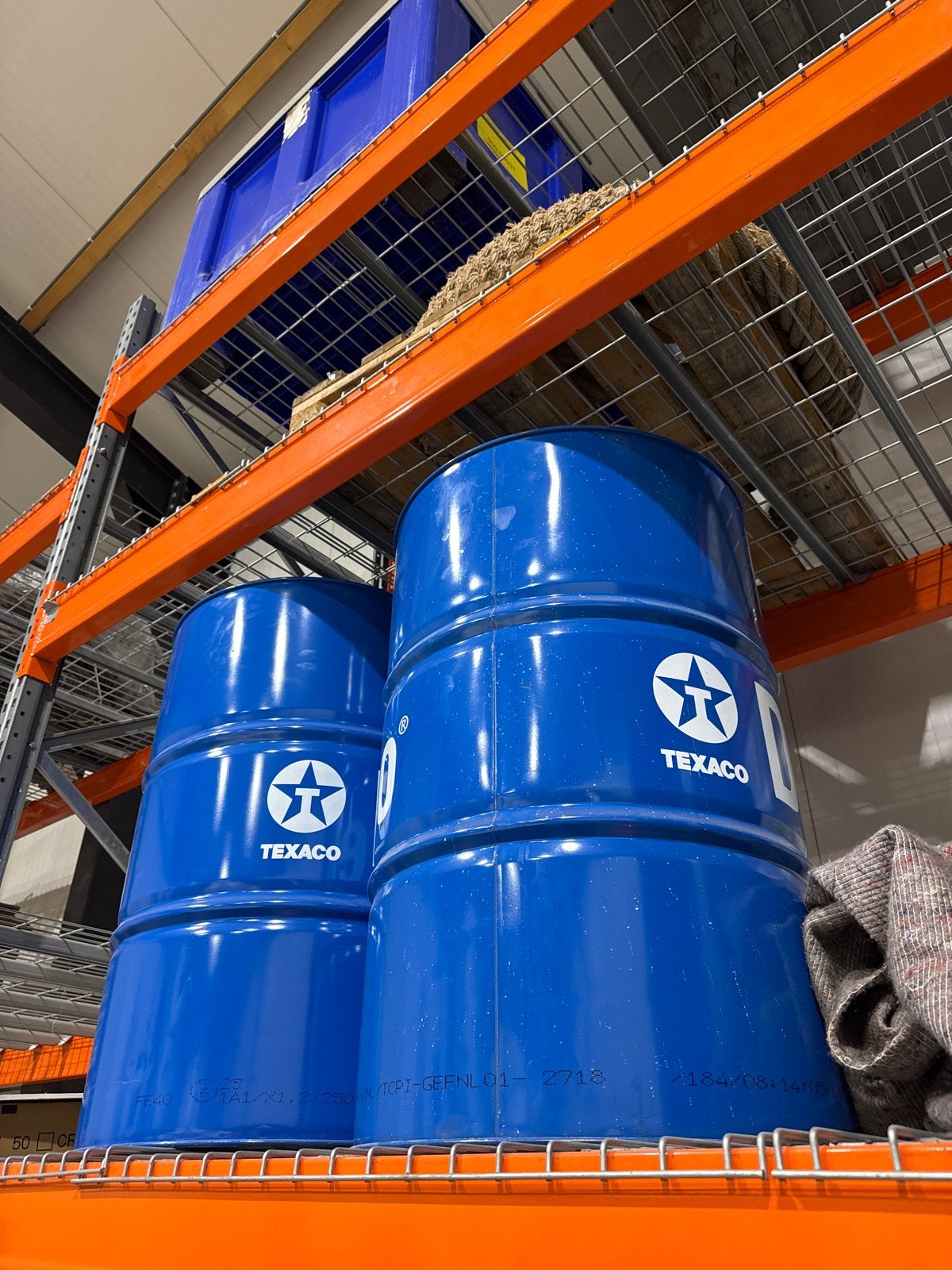 Texaco Olievaten - Blauw (2 stuks), Ophalen of Verzenden