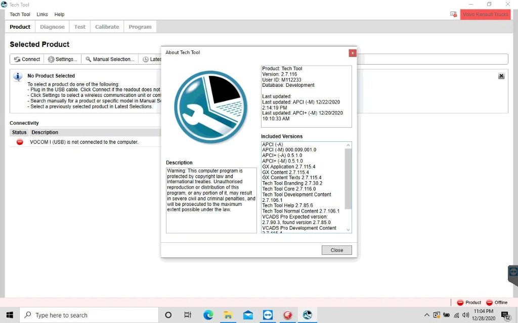 Volvo ptt diagnostische software premium tech tool 2.7.25, Verzenden